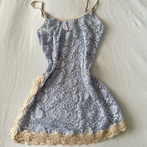 Lace Slip top with Beige Trim